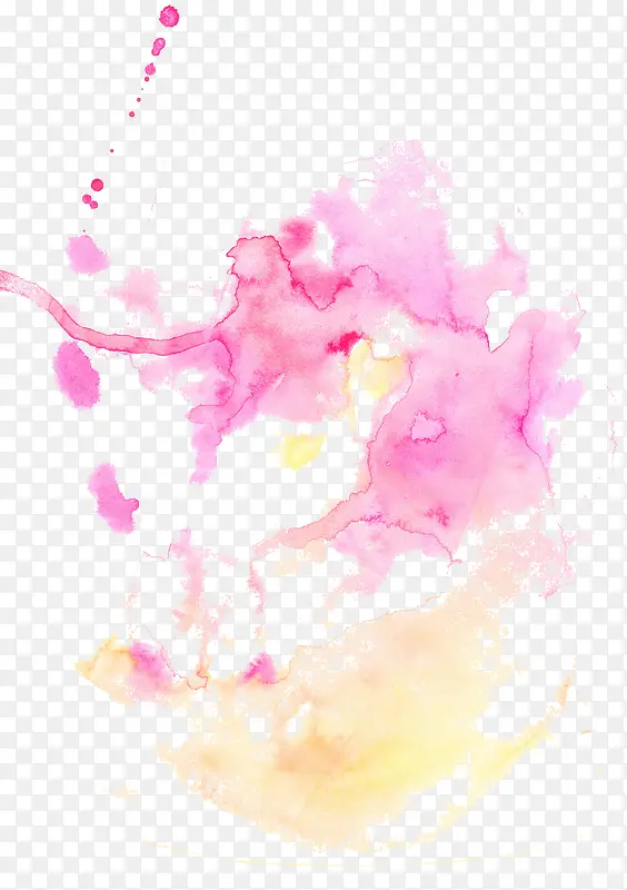 粉色飘渺水墨图片素材