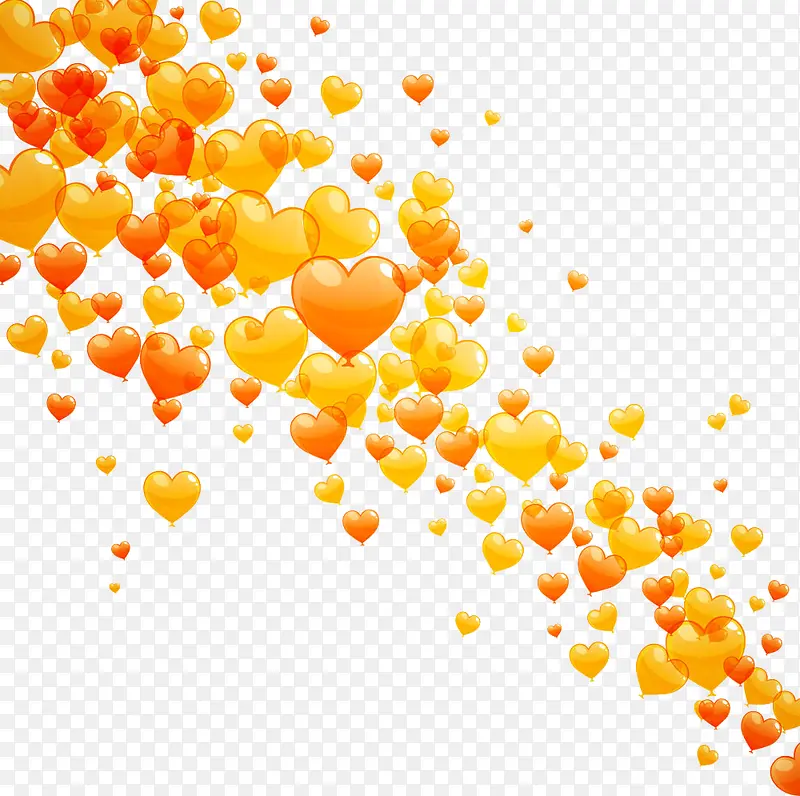 橙色心形气球
