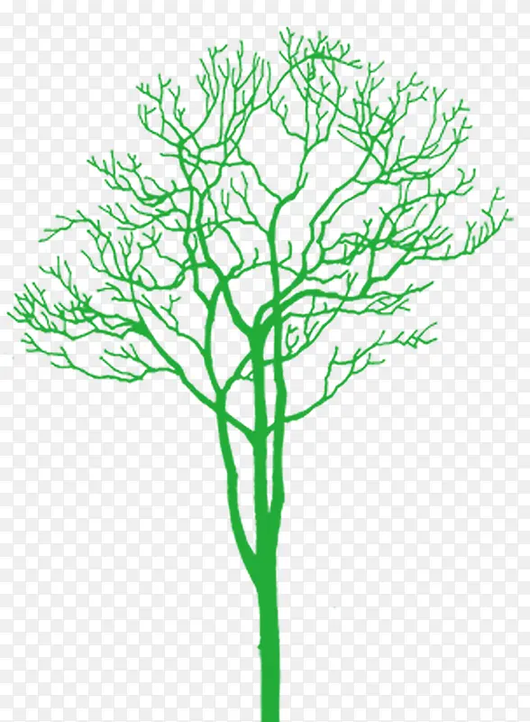 绿色小清新简笔画树木