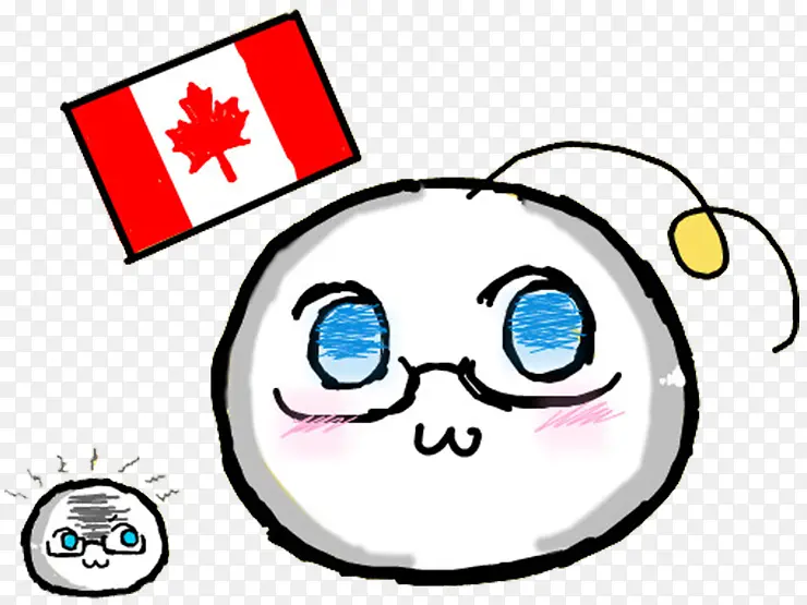卡通手绘加拿大糯米团子