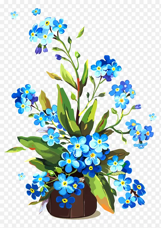 一盆蓝色的花