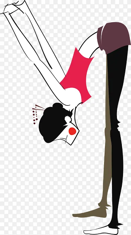 女孩做瑜伽