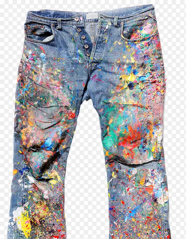油漆痕迹牛仔裤