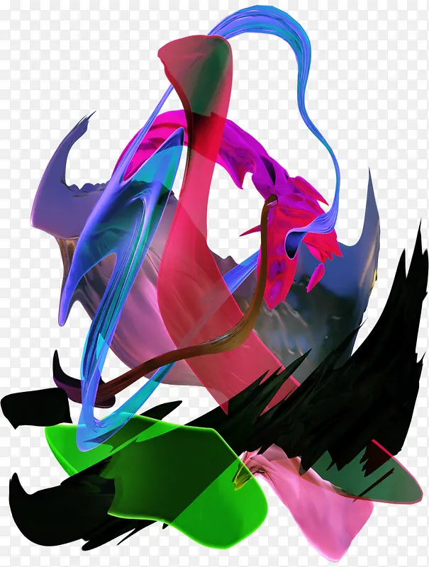 抽象彩色创意3d颜料飞洒