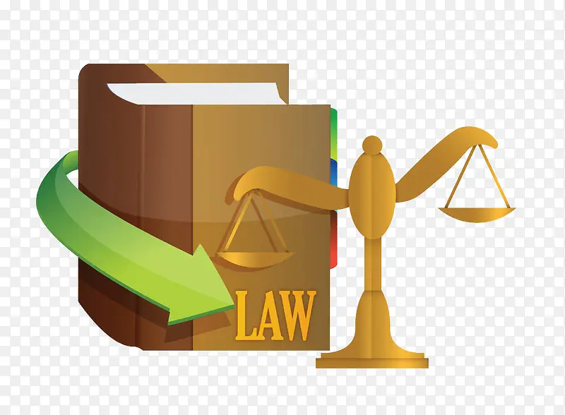 法律书籍和天平插画