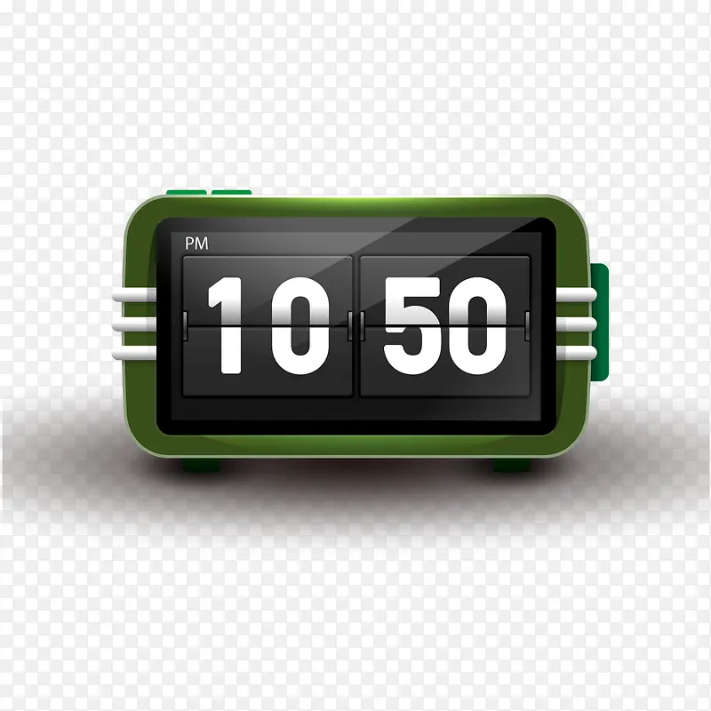 绿色电子时钟设计矢量素材