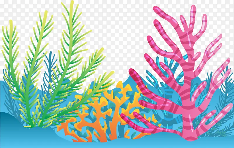 彩色大海海底珊瑚
