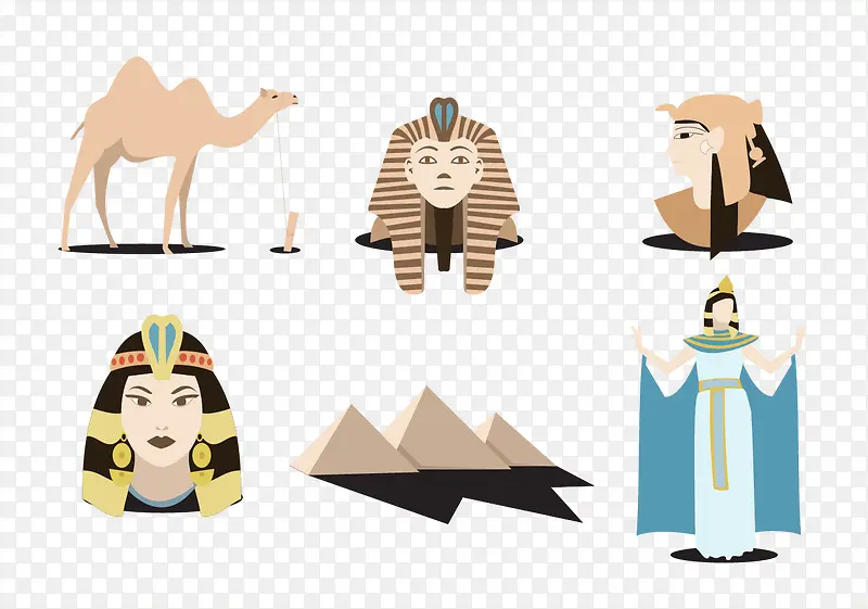 矢量法老埃及艳后骆驼