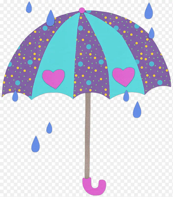 手绘可爱卡通雨伞插图