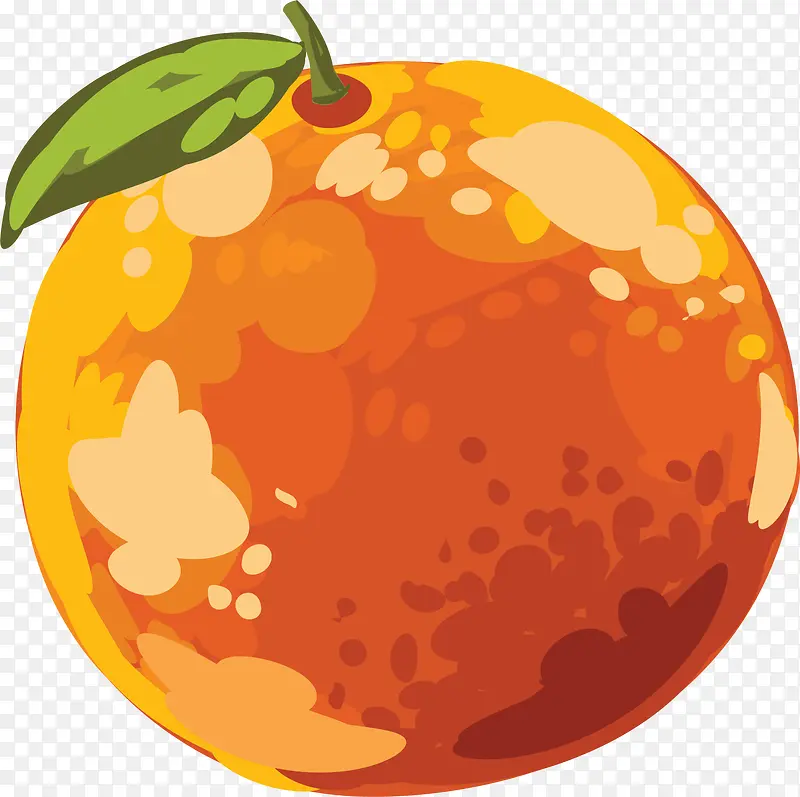 橙色手绘橘子