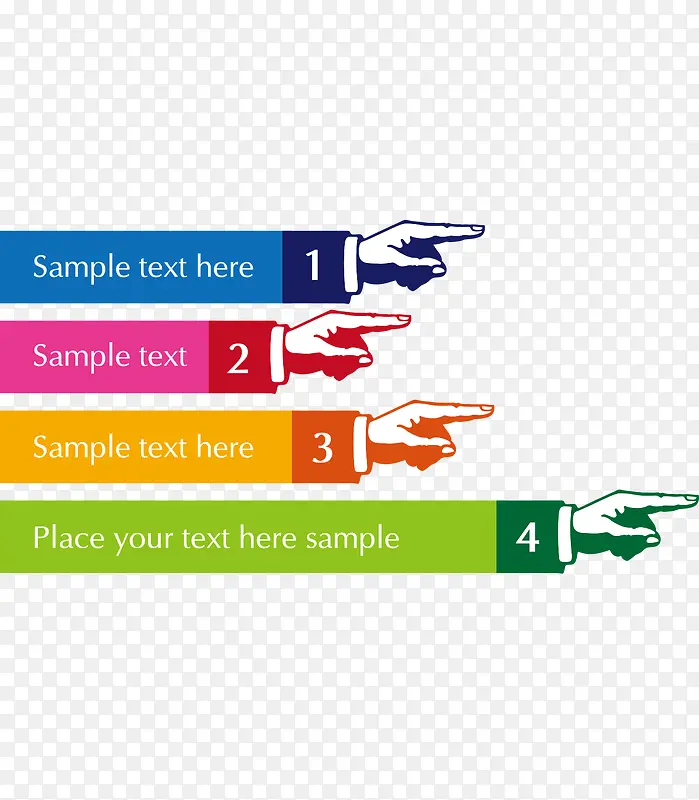 矢量扁平分类标题多色手指