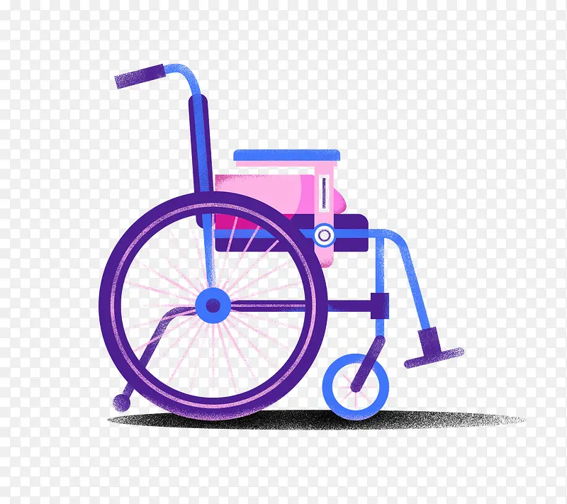 手绘创意轮椅海报插画