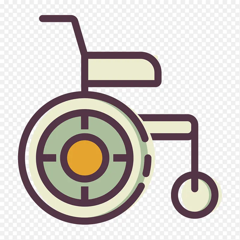 灰色手绘轮椅医疗图标