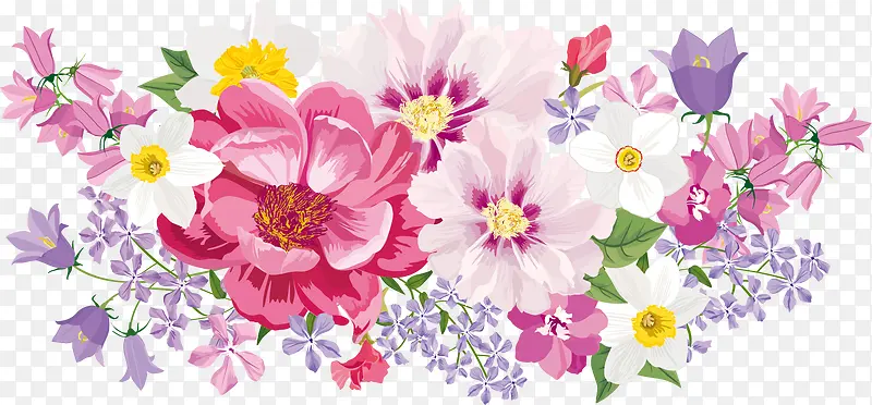 装饰图案 海报元素  花卉 淡粉色