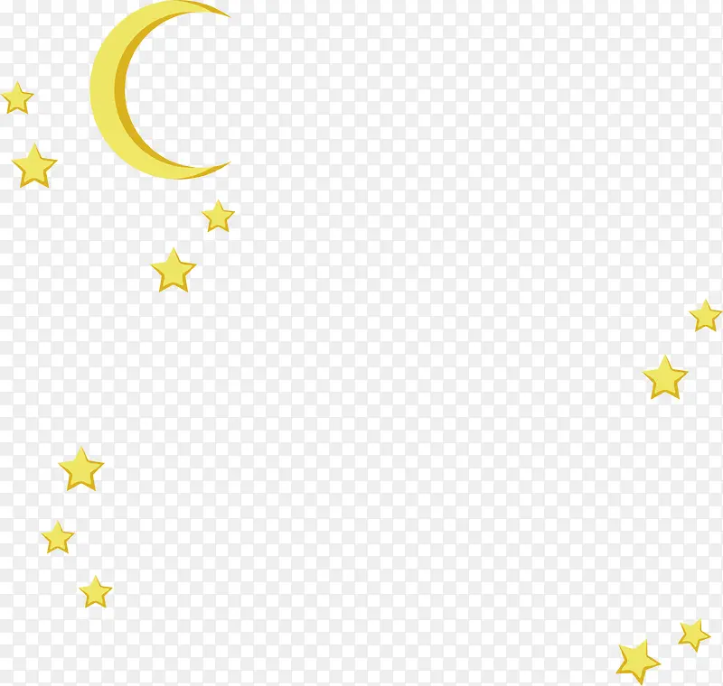 夜空的月亮和星星