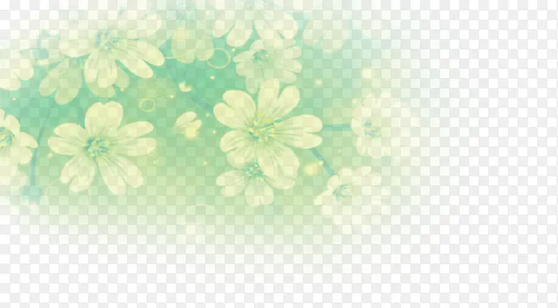 绿色花朵半透明背景装饰