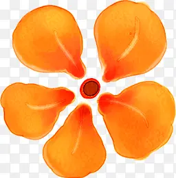 合成创意橙色的花瓣水彩