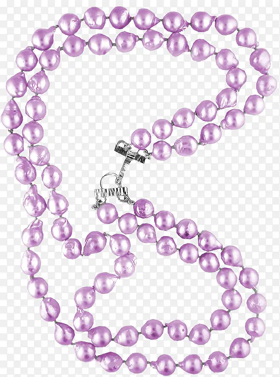 淡紫色珍珠项链