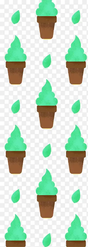 绿色水彩冰淇淋背景