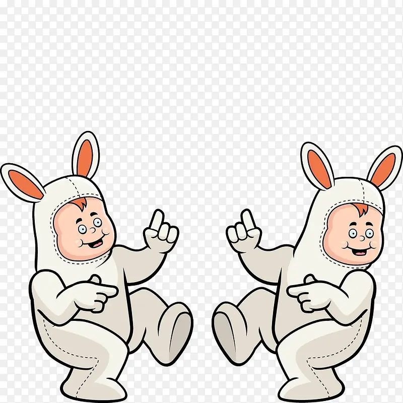 跳舞的两个兔宝宝