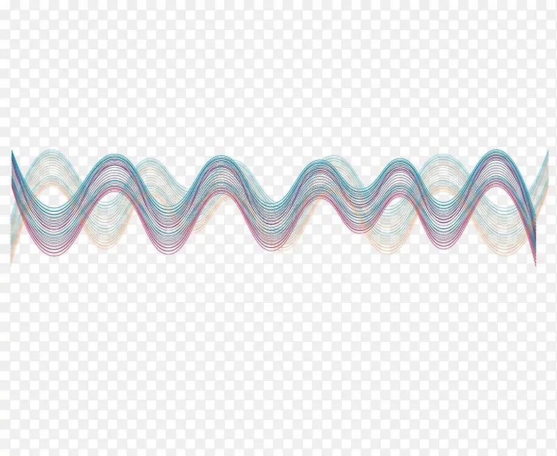 矢量抽象声波曲线PNG图片