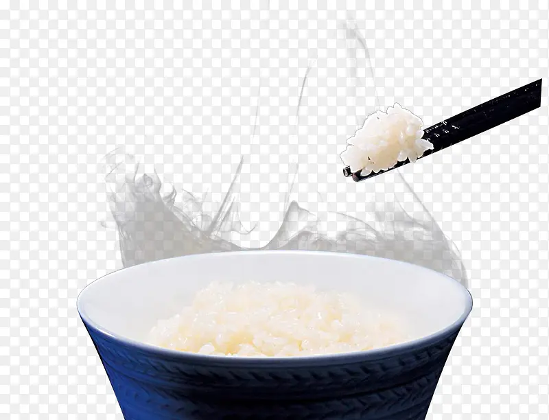 冒着热气的白色大米饭