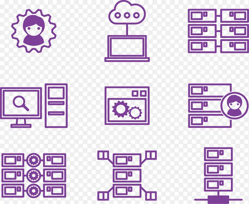 紫色扁平计算机行业素材