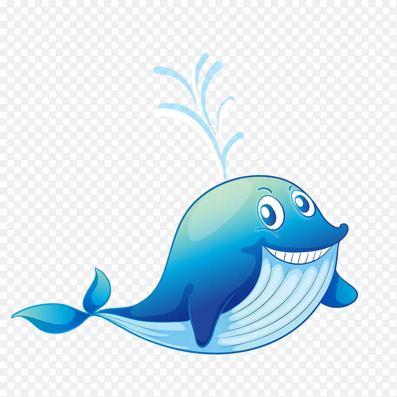 卡通蓝色的鲸鱼动物设计