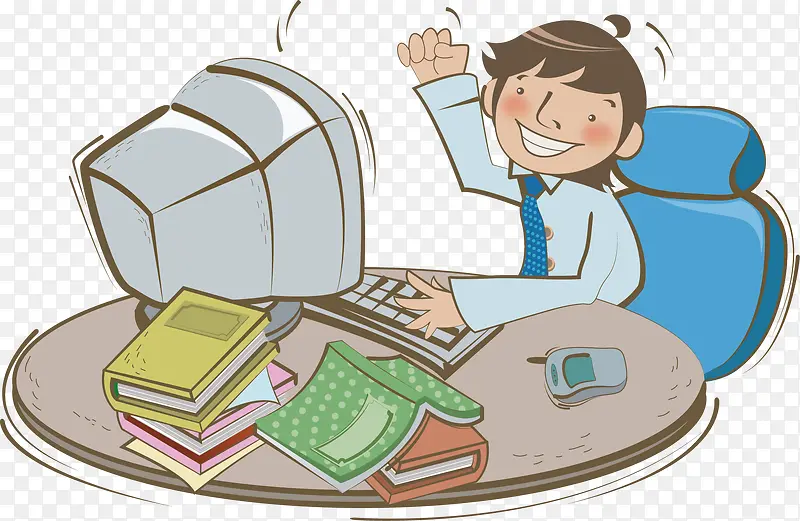 开心上班的人PNG图片素材下载_图片编号8160188-PNG素材网