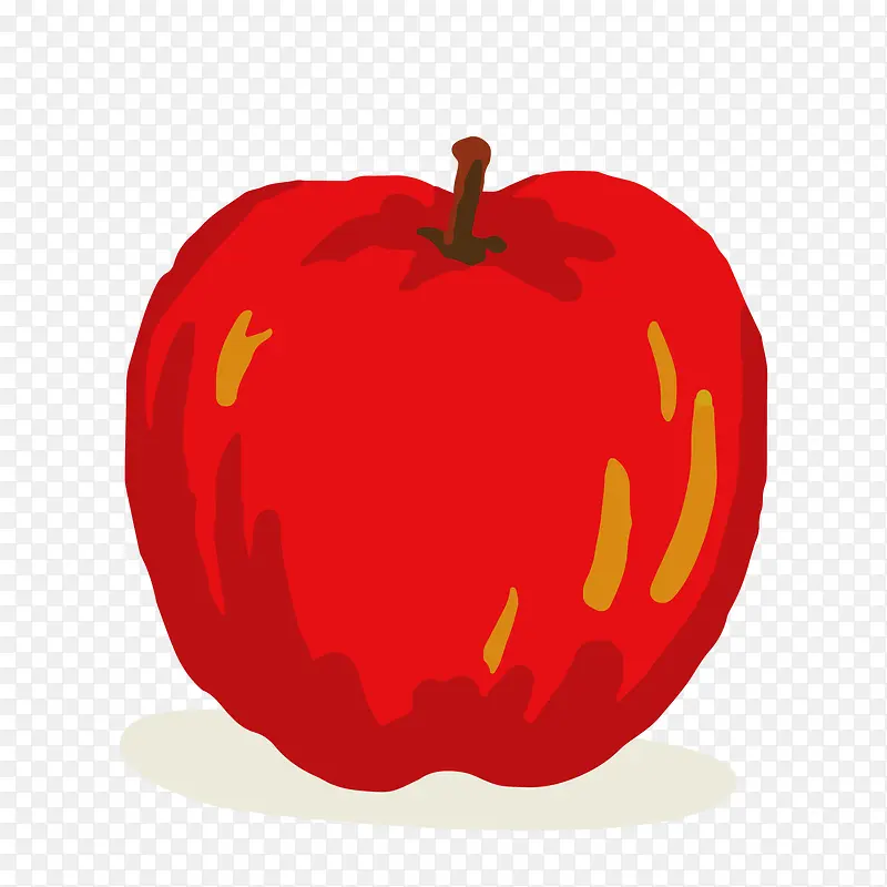 水彩绘红苹果矢量图