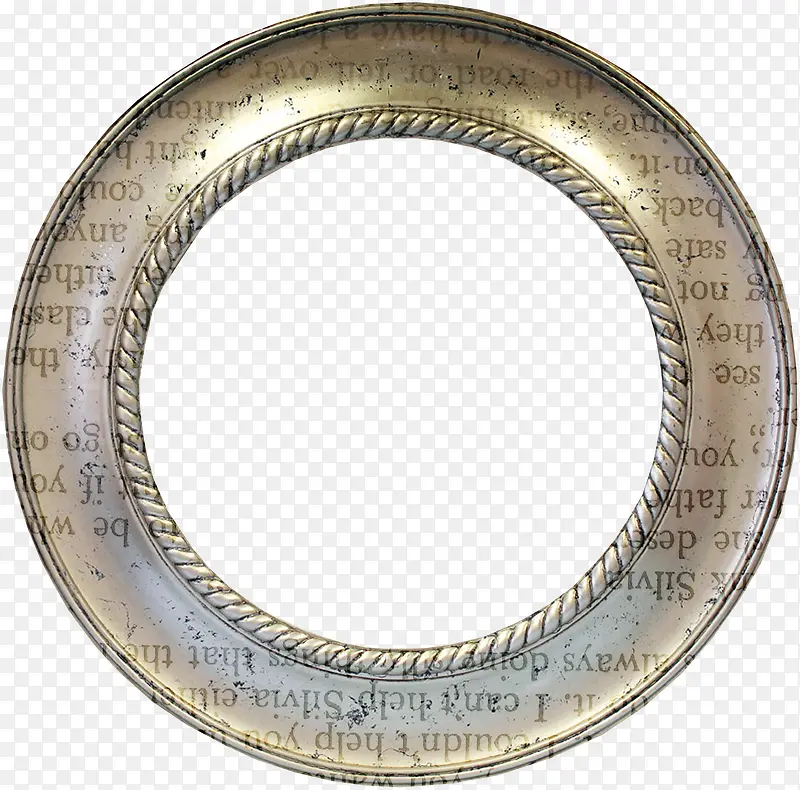 棕色英文金属圆环