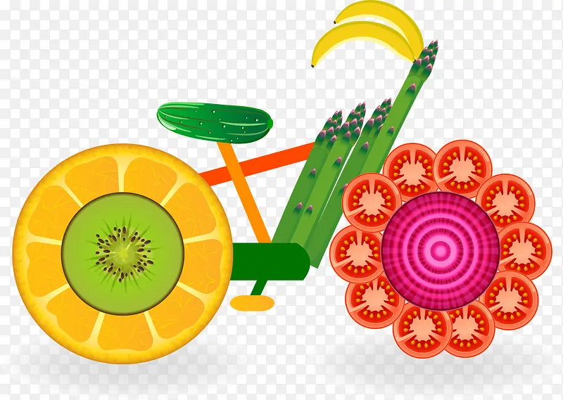 五颜六色水果组合自行车部件