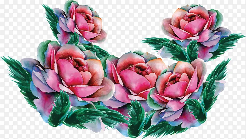 水彩精美手绘玫瑰花