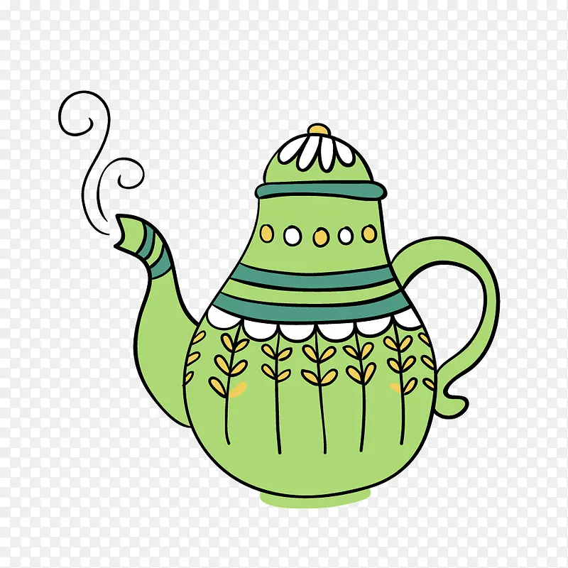 绿色卡通茶壶