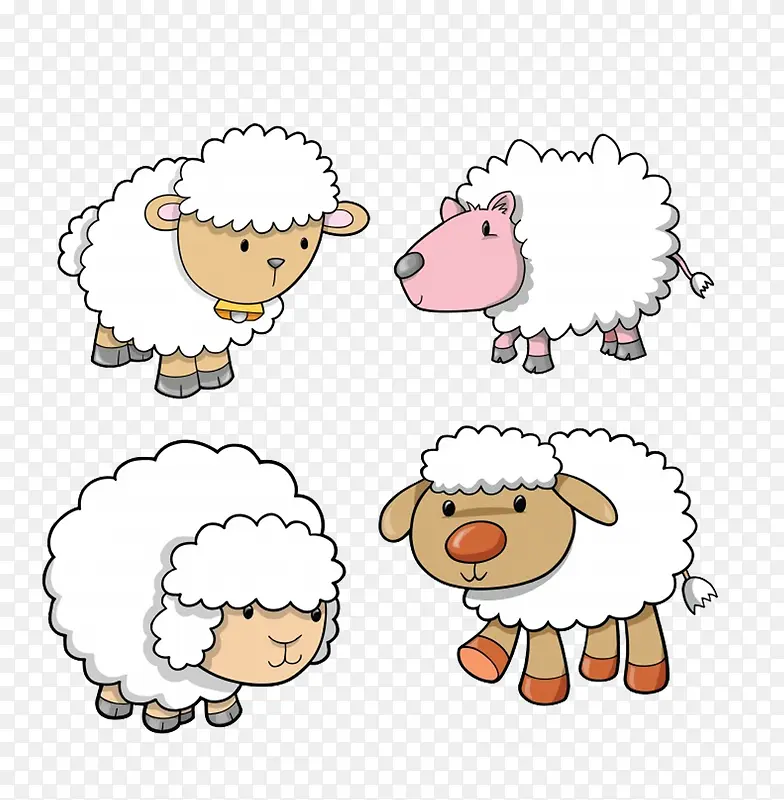 四只小白羊
