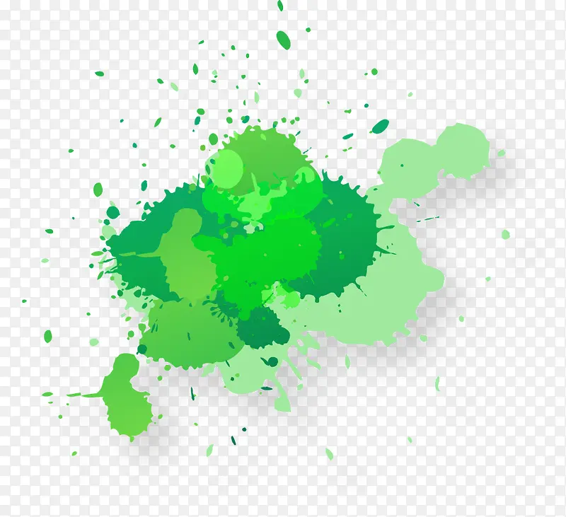 绿色水彩墨滴