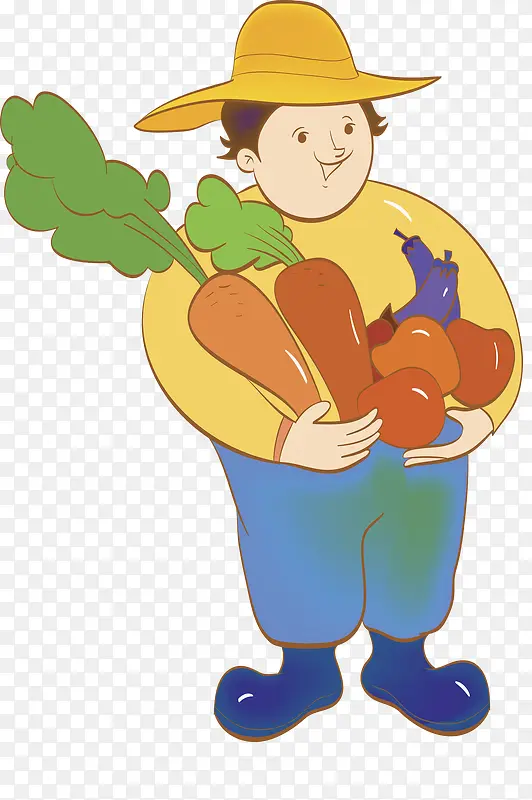 抱蔬菜的男士