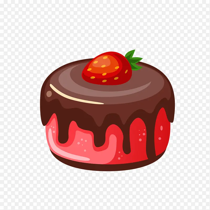 草莓巧克力蛋糕免抠素材