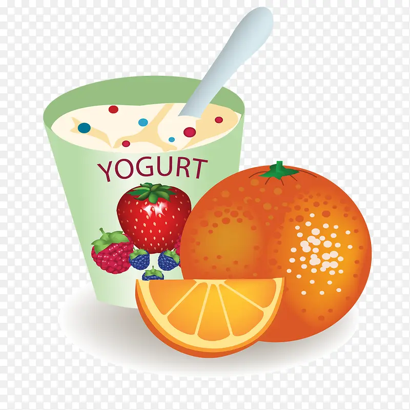 创意酸奶和水果设计