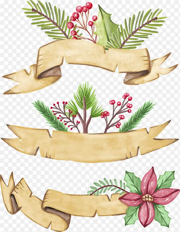 花卉植物标题栏装饰图案