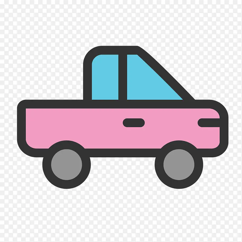 粉色皮卡车卡通图标