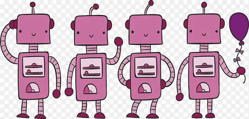 粉红色可爱家庭机器人