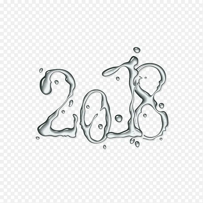 水滴2018字体设计