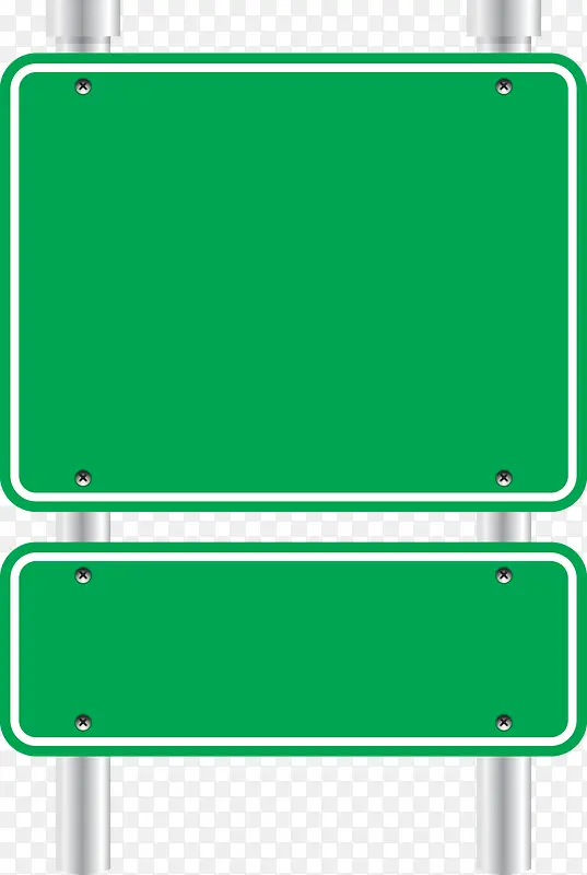 矢量绿色方向路牌图