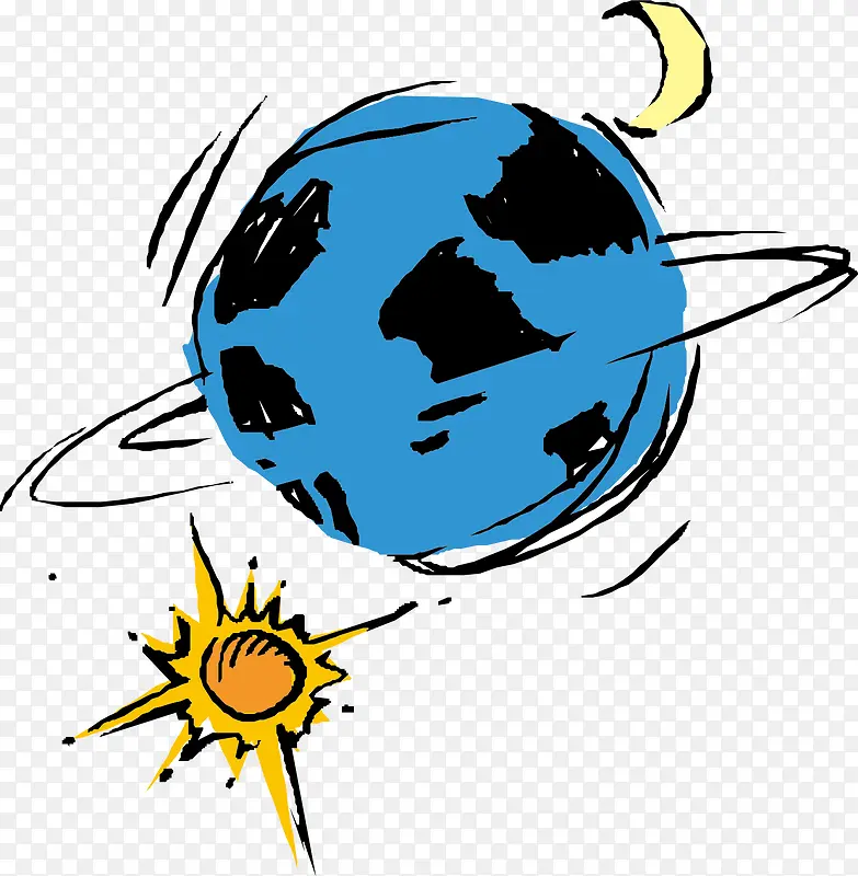 矢量太阳地球和月亮