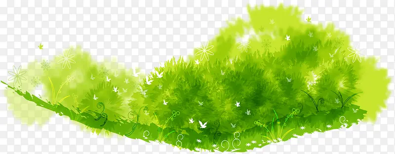 绿色清爽树叶草地抽象