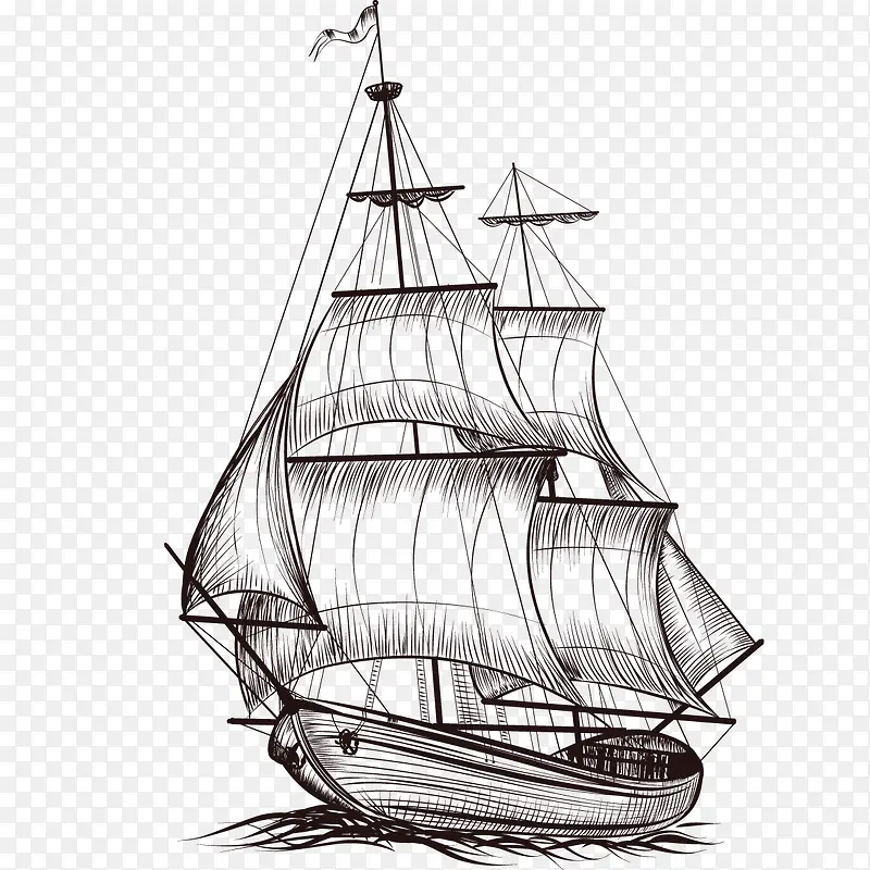帆船素描
