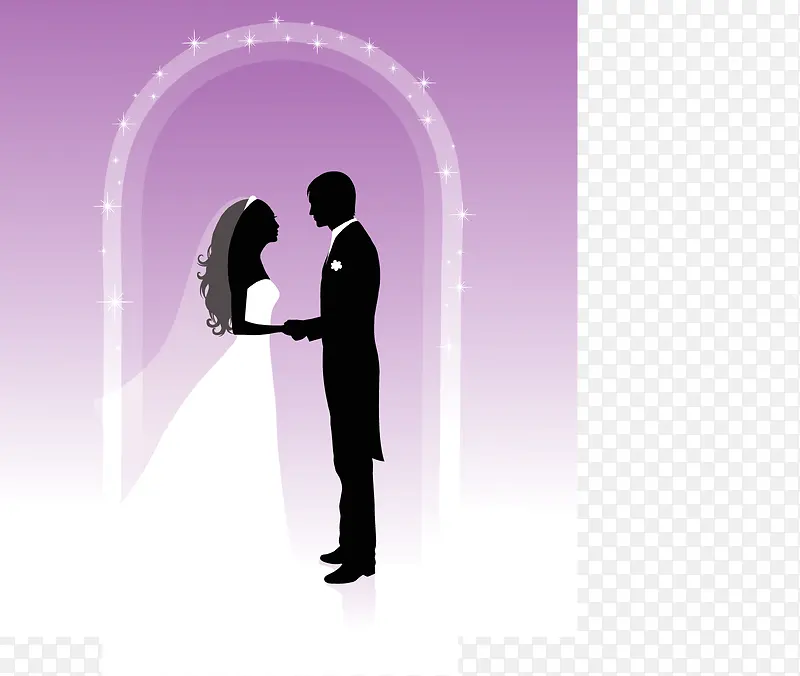 紫色梦幻结婚海报