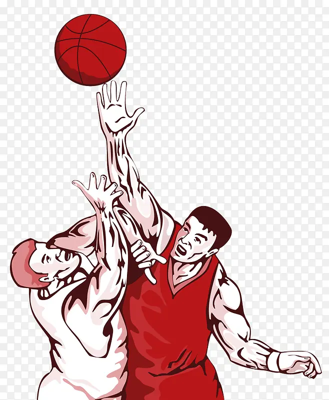 彩色创意篮球运动卡通插画