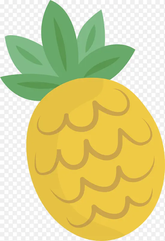 黄色卡通扁平菠萝